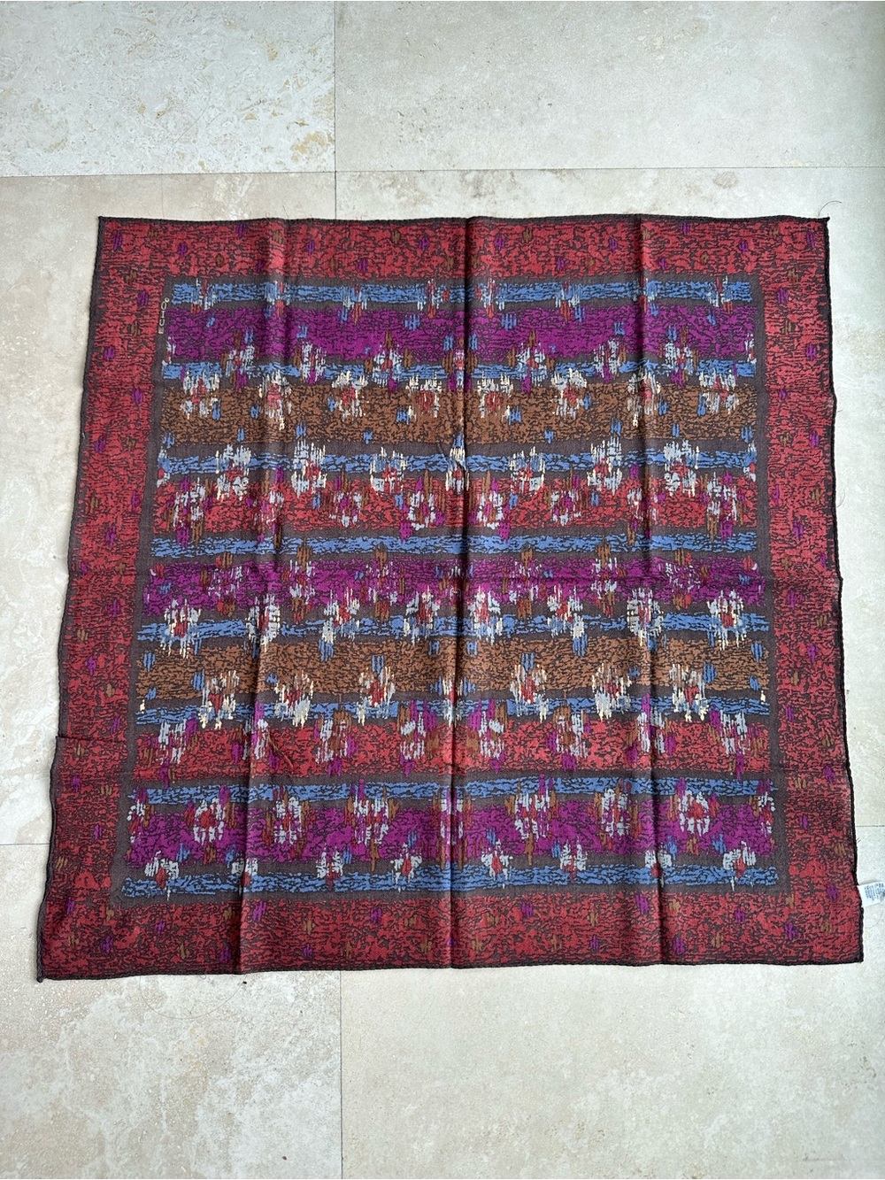 Echo Red and Dark Brown Patterned Scarf